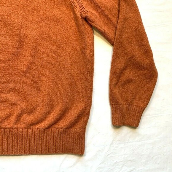 Tommy Hilfiger Sweater Chunky Knit Crew Neck Raglan Flag Cotton Heather Orange L - Picture 6 of 12